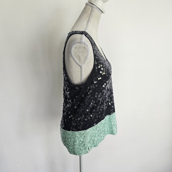 J. Crew Navy & Aqua Sequin Tank Top - Picture 6 of 9